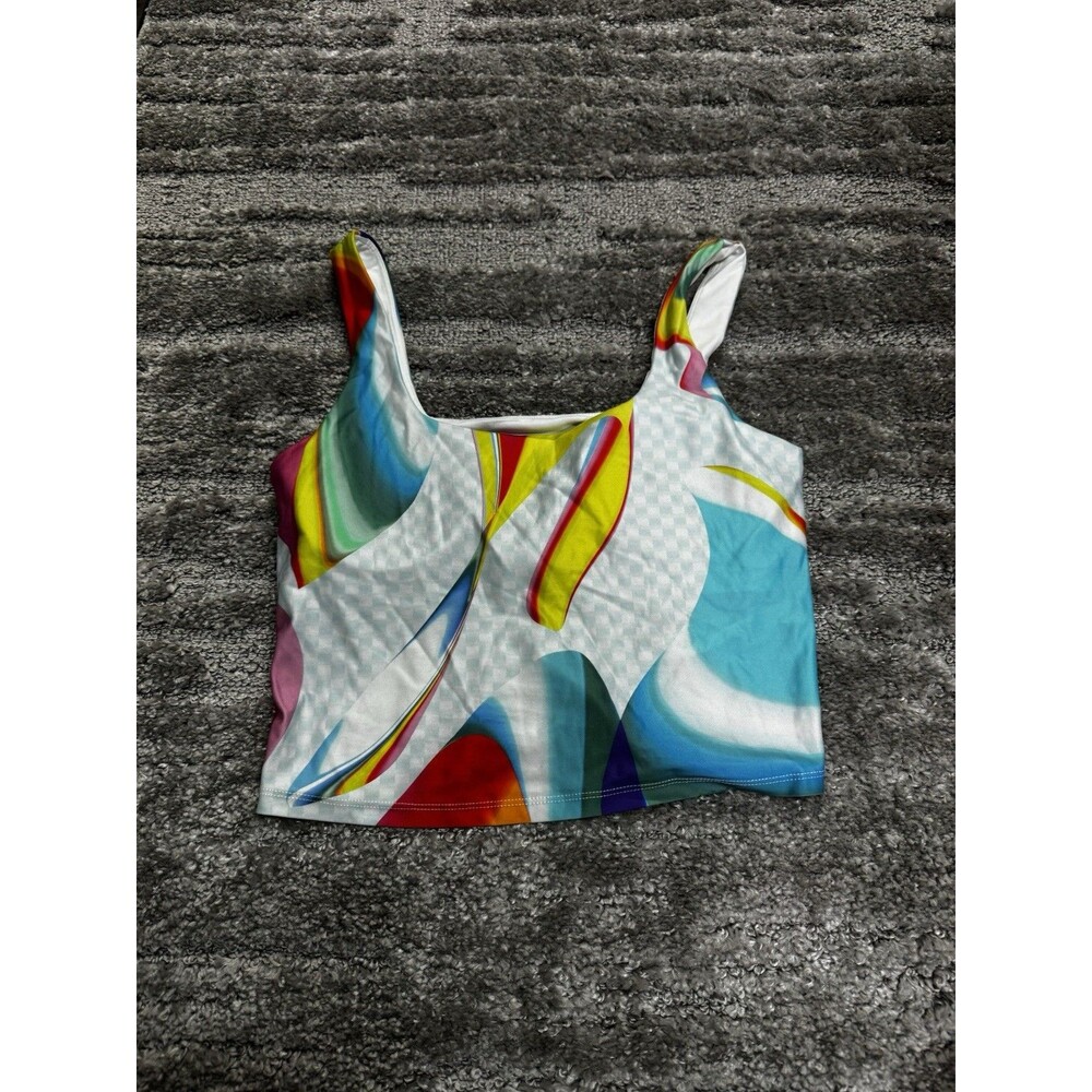 Fabletics Lydia Built in Bra Tank Top Size Medium Pride Carnival Print